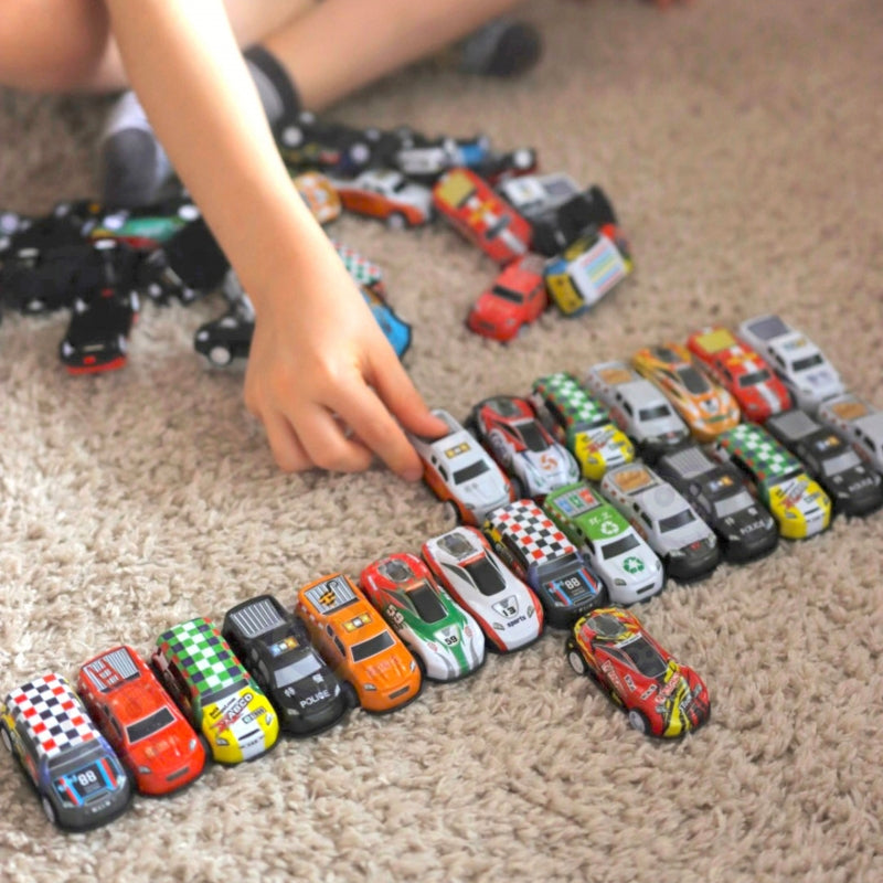 Lenktyninių automobilių rinkinys dėžutėje su žemėlapiu 50 el., WOOPIE