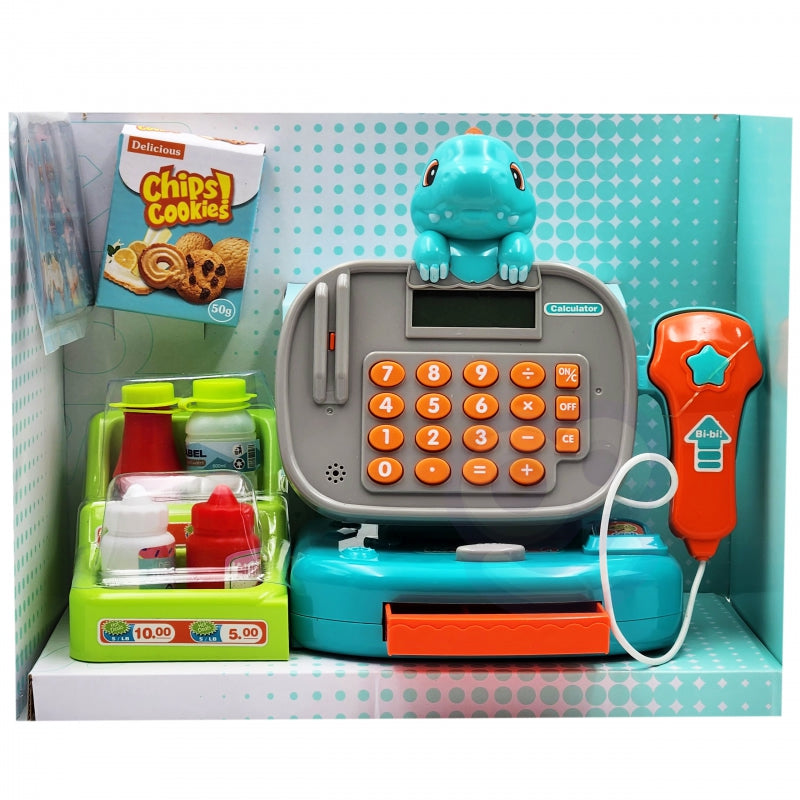 Žaislinio kasos aparato su priedais rinkinys, WOOPIE, mėlynas