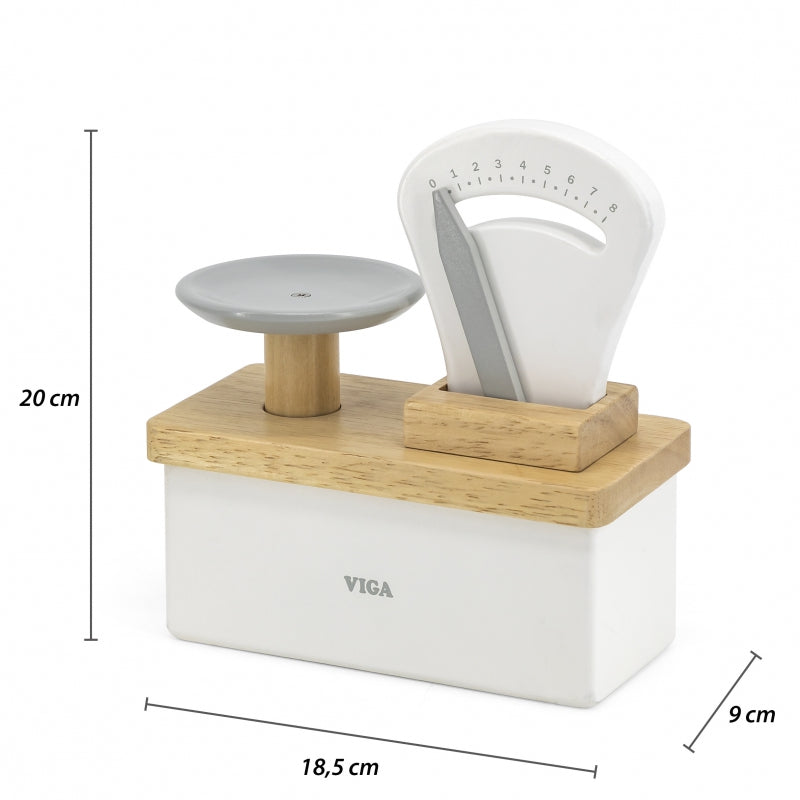 Medinės svarstyklės su skale Viga