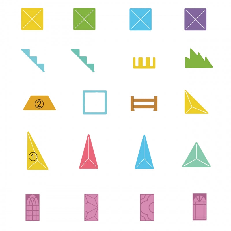 3D magnetinis statybinis konstruktorius „Pasakų pilis“, 55 vnt., WOOPIE