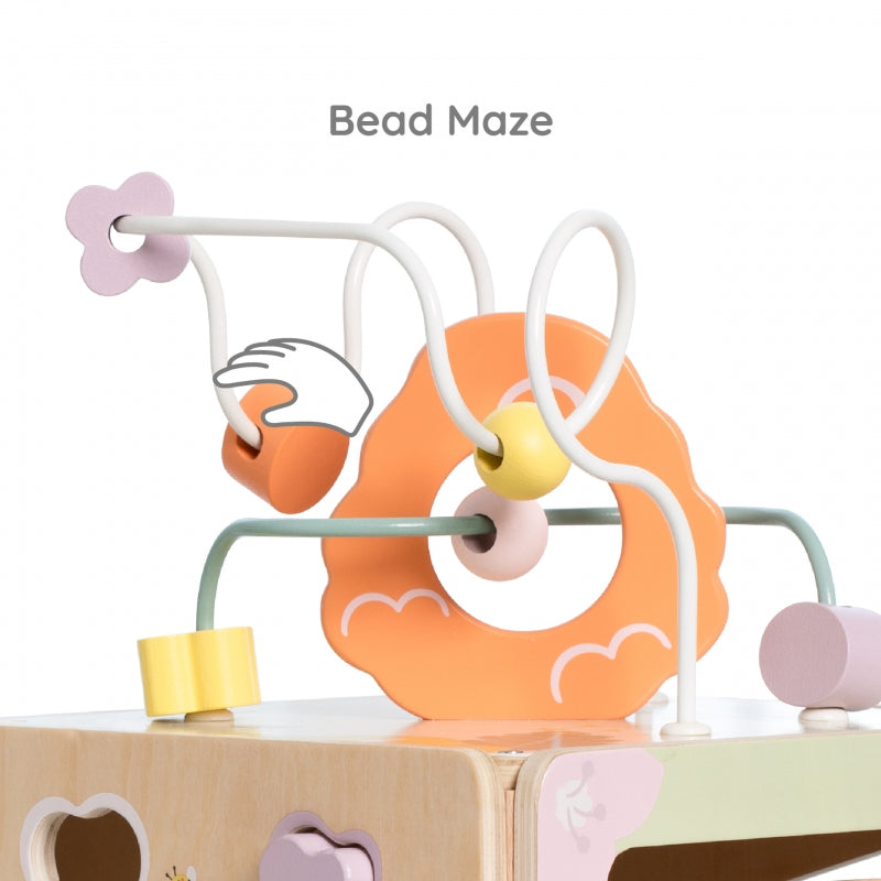 Medinis edukacinis sensorinis kubas 5in1, CLASSIC WORLD