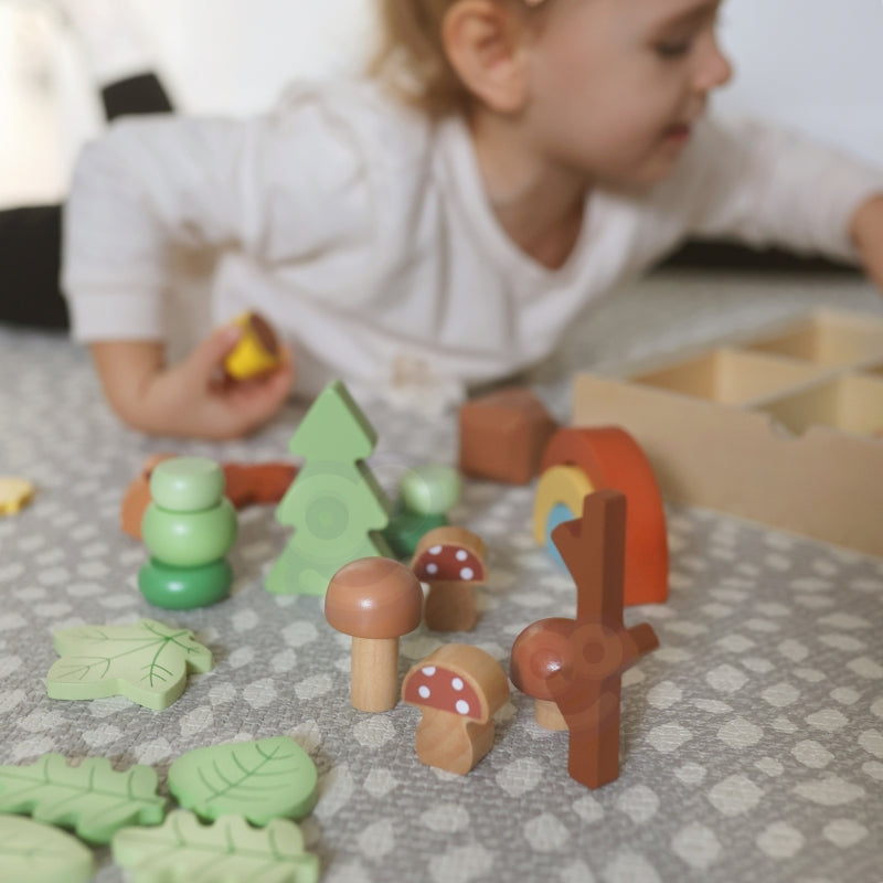 Medinių kaladėlių rinkinys su figūrėlėmis, miškas, TOOKY TOY