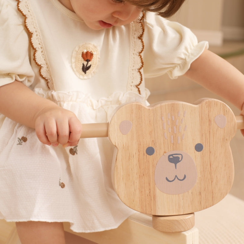 Medinis triratukas vaikams su meškiuko motyvu ir minkštais ratais, VIGA PolarB