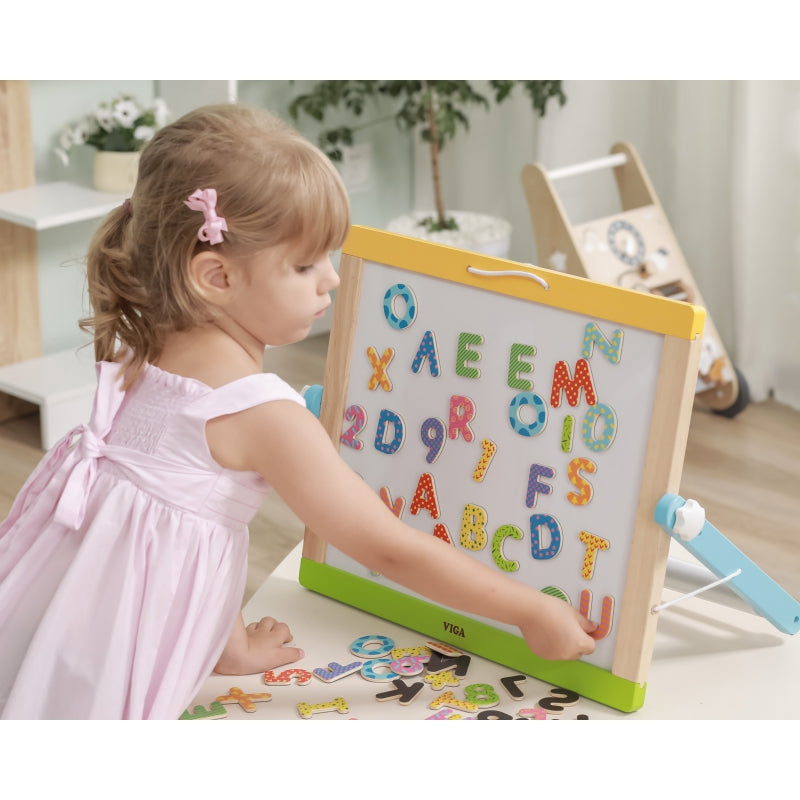 „Viga“ medinis magnetinis raidžių ir skaičių rinkinys