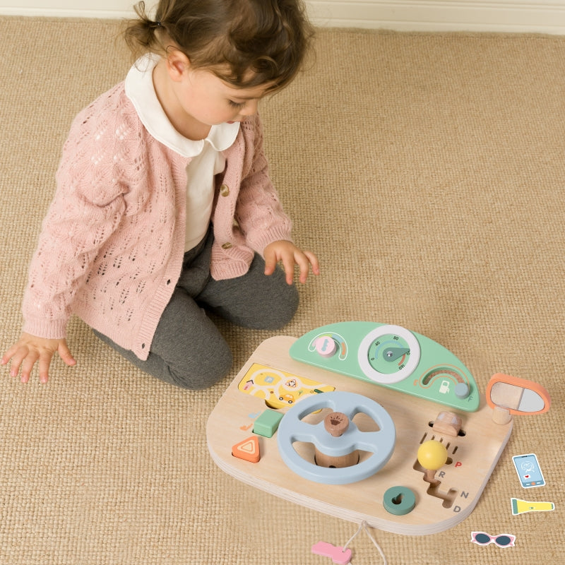 Medinė daugiafunkcinė motorinių įgūdžių lavinimo vairo veiklos lenta, CLASSIC WORLD