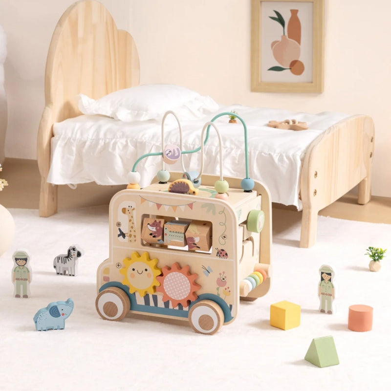 Medinis veiklos kubas - automobilis vaikams WOOPIE GREEN