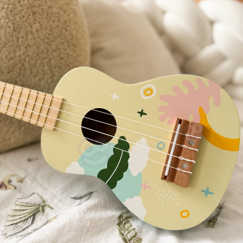 Medinė, vaikiška ukulėlė CLASSIC WORLD, rožinė