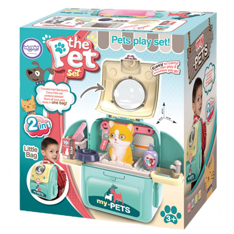 Nešiojamasis gyvūnų grožio salonas 2in1 kuprinėje, WOOPIE