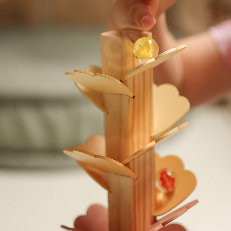 Medinė Montessori muzikinė kamuoliukų trasa, WOOPIE GREEN