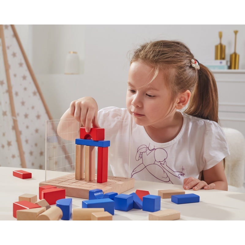 Medinės Montesori 3D kaladėlės vaikams, Viga