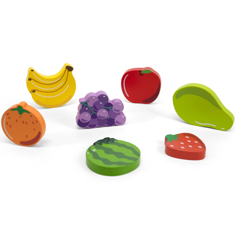 Medinė Montessori dėlionė 2in1, vaisiai, VIGA