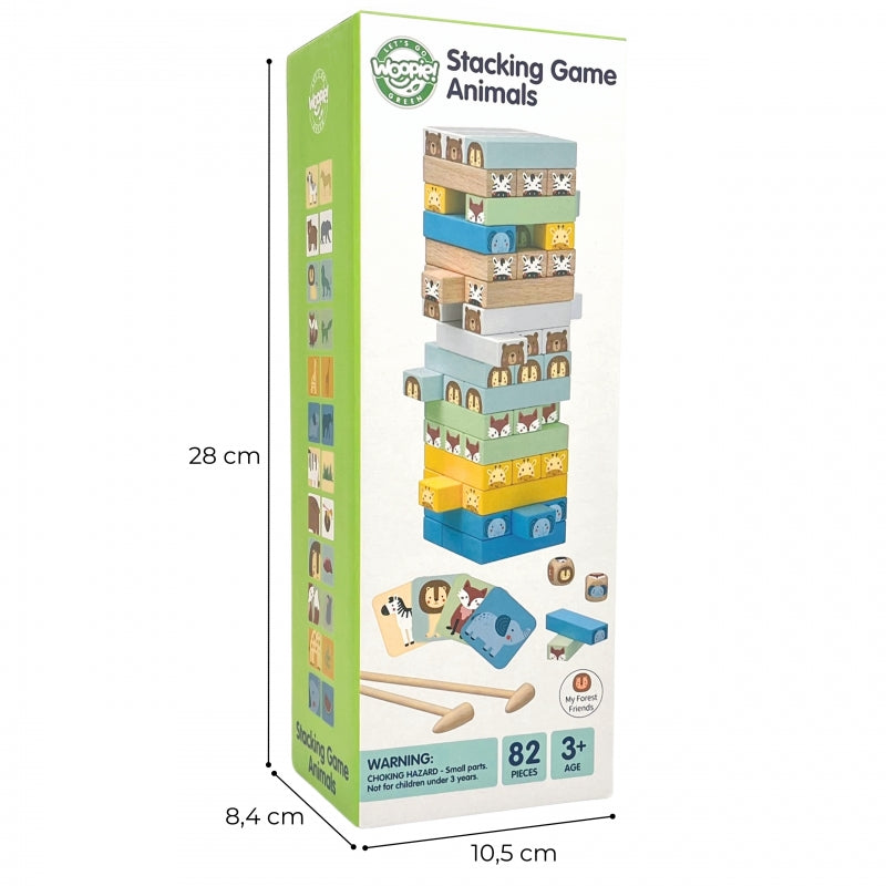 Medinis arkadinis vikrumo žaidimas 82 el. „Wobbly Tower“, WOOPIE GREEN