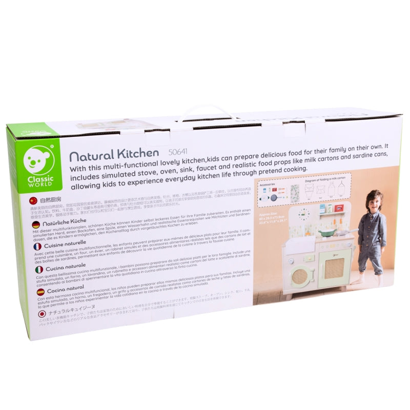 Daugiafunkcinė XXL medinė virtuvė su skalbimo mašina ir priedais, CLASSIC WORLD