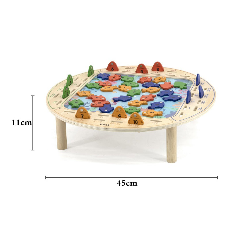Medinis magnetinis žaidimas vaikams „Pagauk žuvytę“, Viga