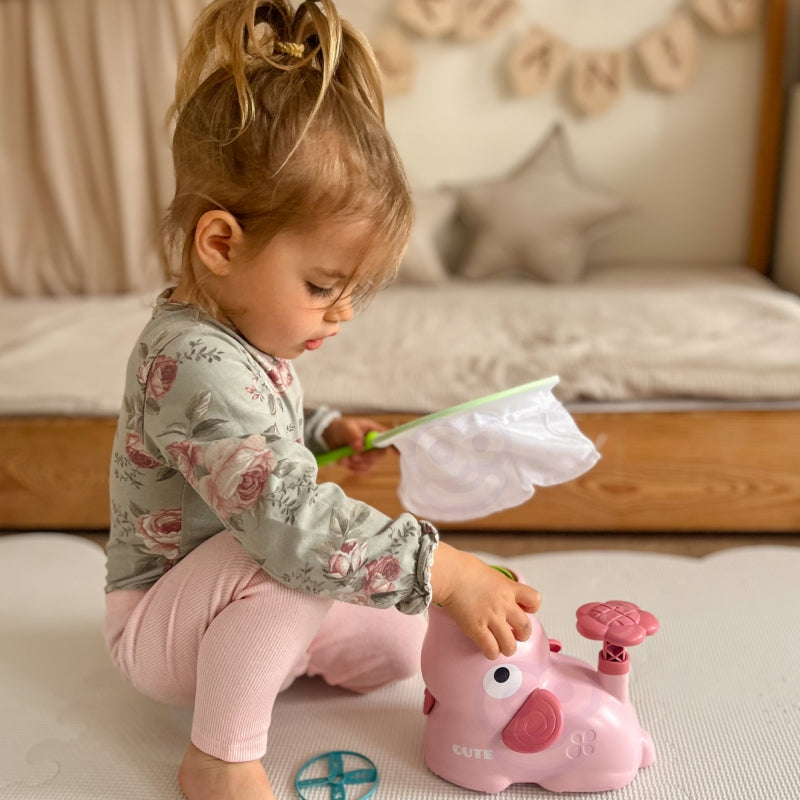 Arkadinis žaidimas sugauk diską, dramblis, rožinis, WOOPIE