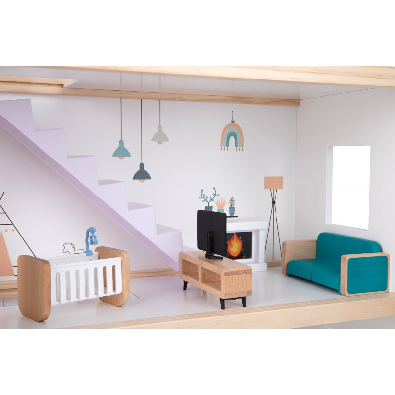 Didelis medinis lėlės namelis su figūrėlėmis FSC, TOOKY TOY