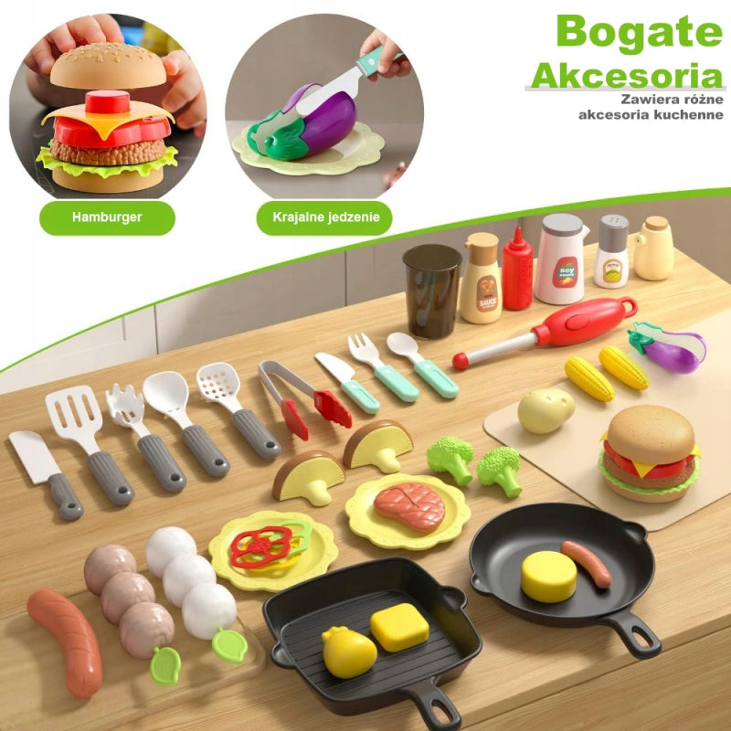 Interaktyvus didelis grilio rinkinys vaikams „Barbecue Grill XL“ 41 el., WOOPIE