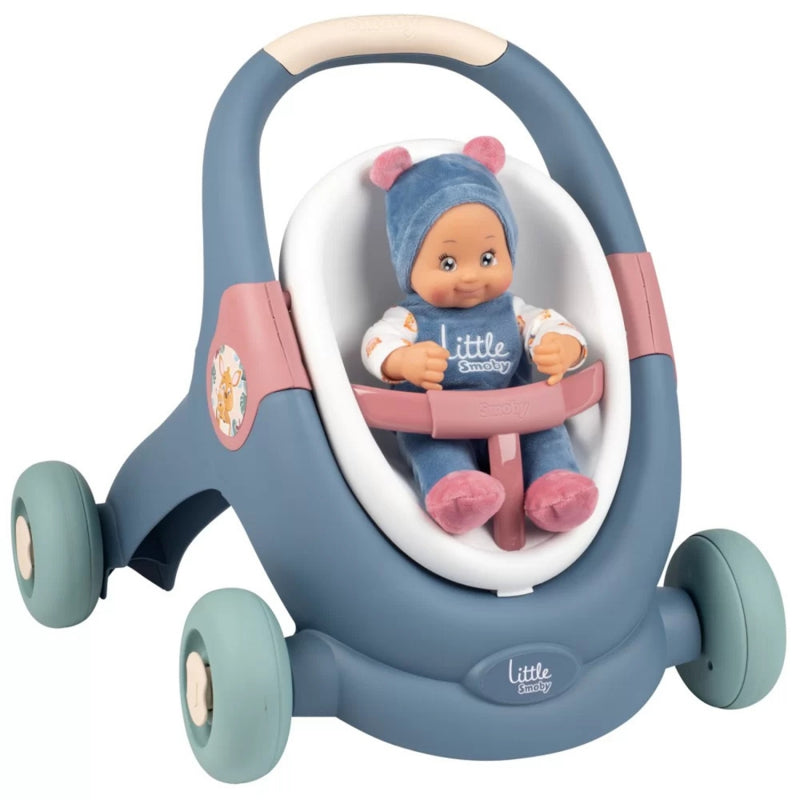 Lėlės vežimėlis 3in1 su lėle SMOBY Little Walker Push Toy