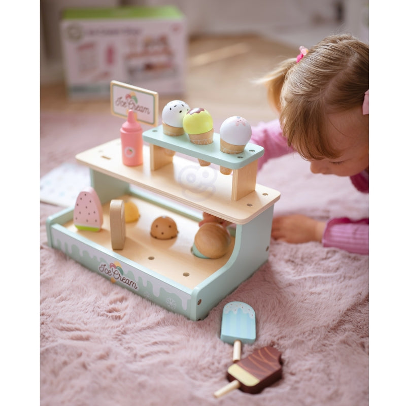 Medinis ledų parduotuvės prekystalio rinkinys 16 el., WOOPIE GREEN