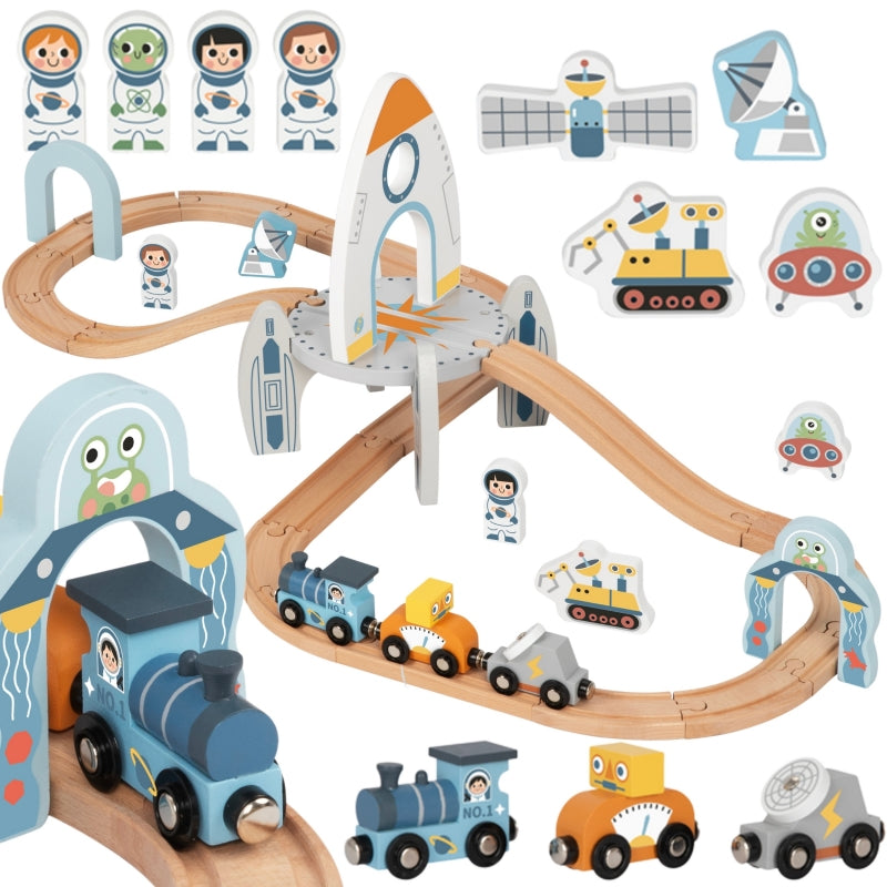 Medinis traukinio ir priedų rinkinys, TOOKY TOY
