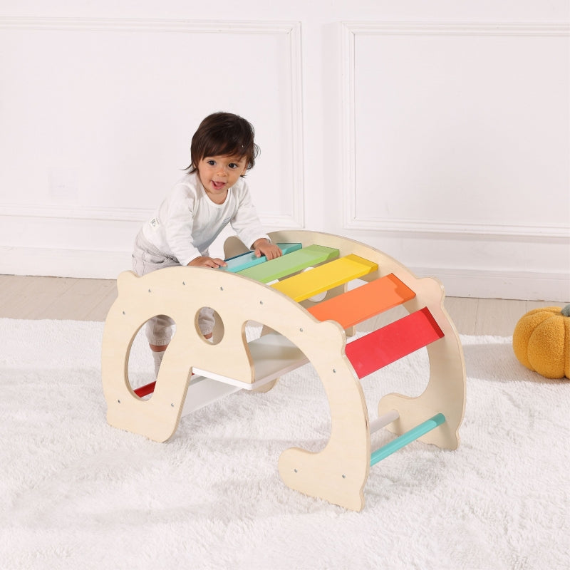 Medinės daugiafunkcinės Montessori sūpynės vaikams 2in1 WOOPIE GREEN