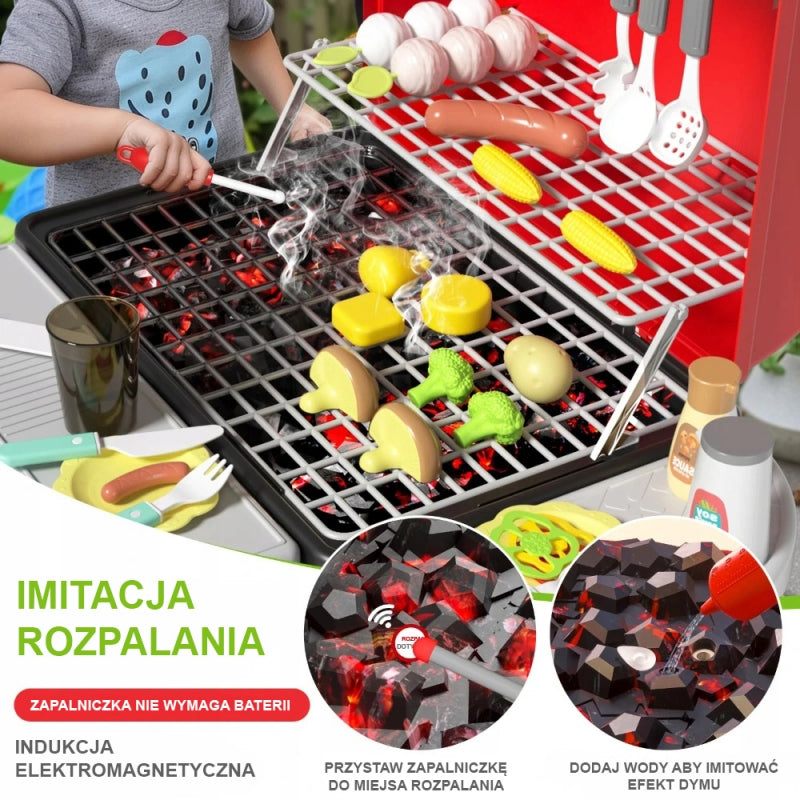 Interaktyvus didelis grilio rinkinys vaikams „Barbecue Grill XL“ 41 el., WOOPIE