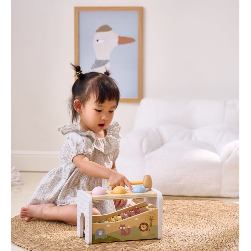 Medinis metalofonas su kamuoliukais ir plaktuku 2in1, VIGA