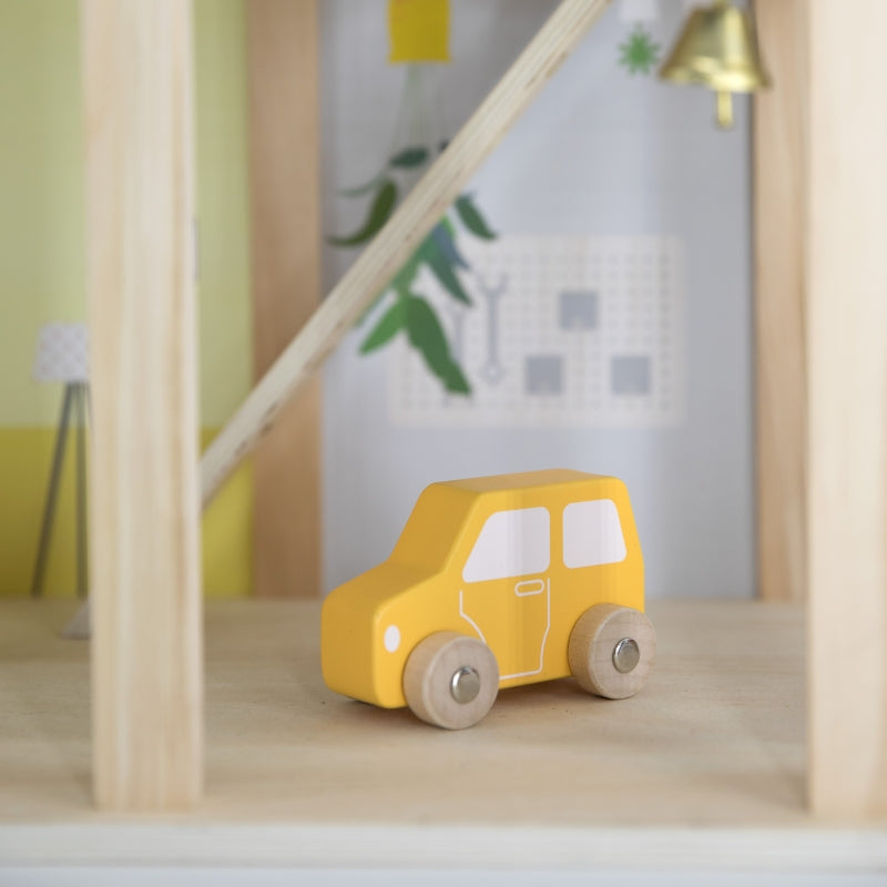 Medinis lėlių namelis su lėlėmis ir aksesuarais, VIGA