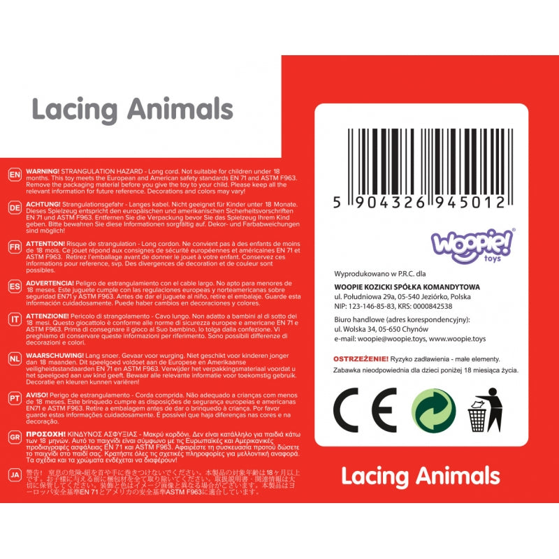 Medinis vėrimo žaidimas vaikams „Safari Zoo“ 13 el., Woopie