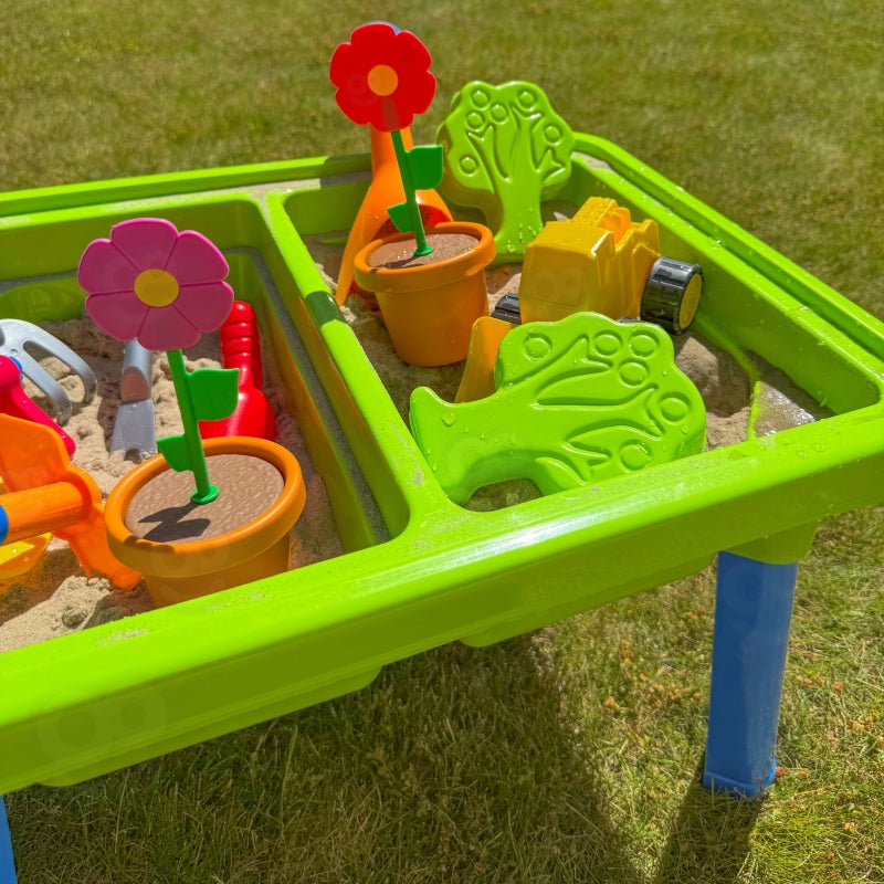 Vaikiškas vandens ir smėlio stalas 2in1 su priedais, WOOPIE