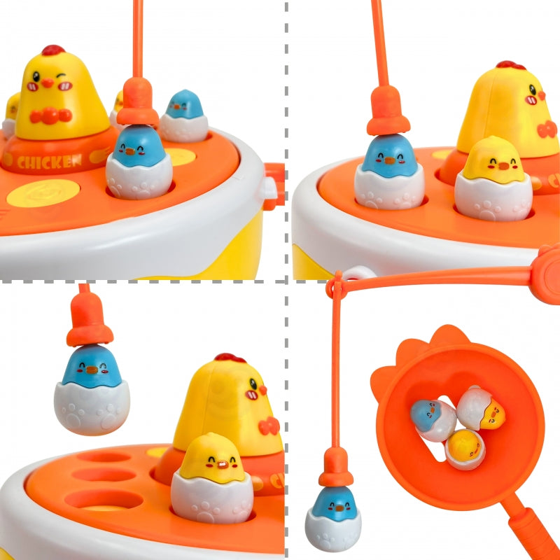 Arkadinis viščiukų žvejybos žaidimas vaikams 4in1, WOOPIE