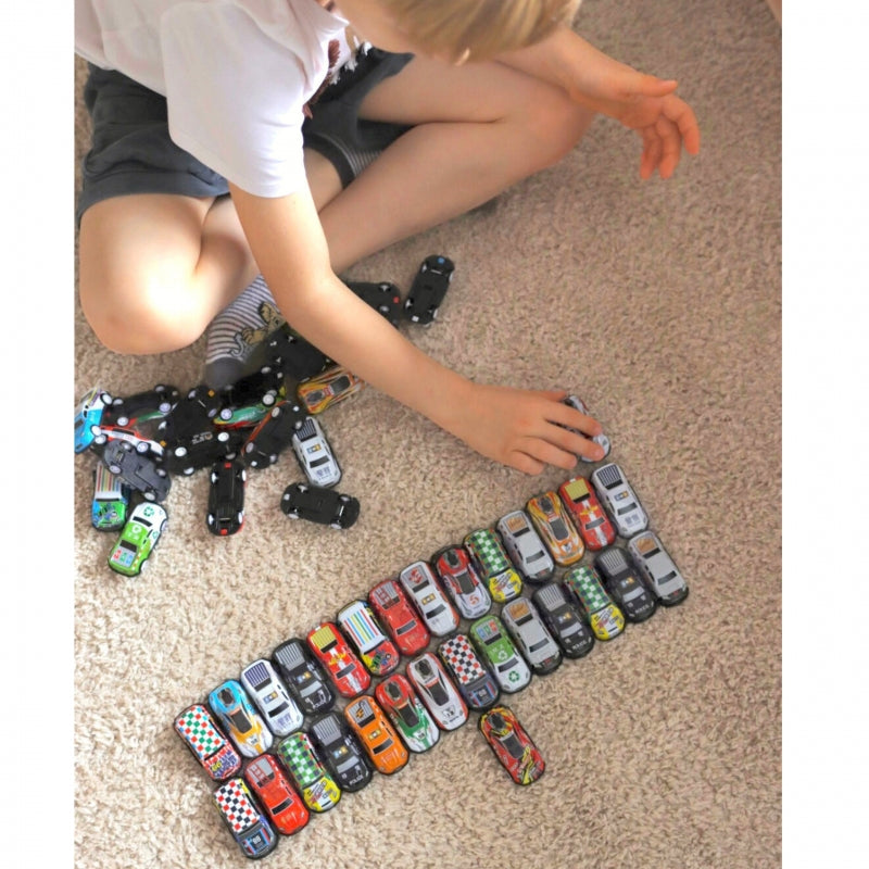 Lenktyninių automobilių rinkinys dėžutėje su žemėlapiu 50 el., WOOPIE