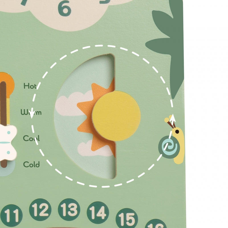 Medinė mokomoji lenta vaikams „Kalendorius“