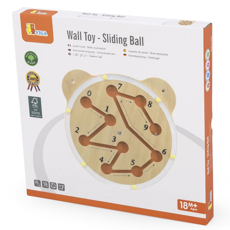 Medinis pakabinamas sieninis žaidimas - Rutulio ridenimas Viga