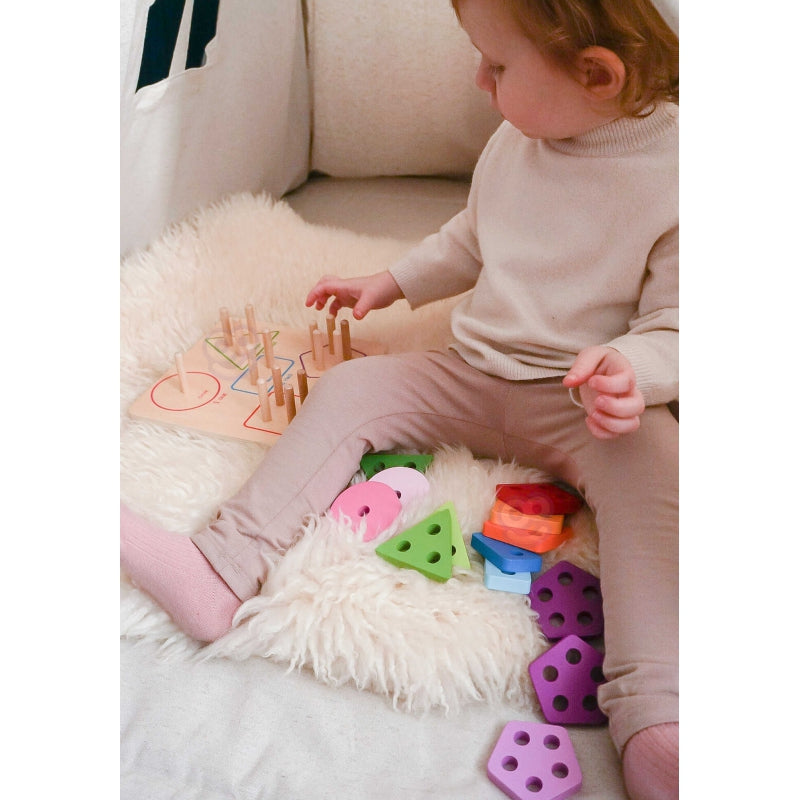 Medinis Montessori geometrinių figųrų rūšiuoklis, TOOKY TOY