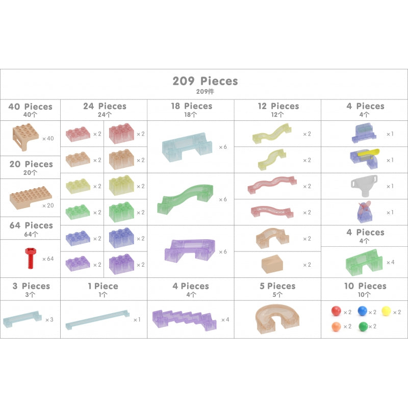 MASTERKIDZ STEM lentos priedai, 209vnt.