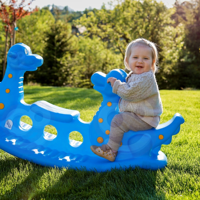 Balansuojančios sūpynės dinozauras WOOPIE, mėlynos