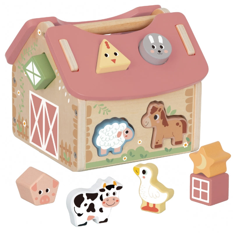 Medinis formų ir spalvų rūšiuoklis „Ūkis“, 13 el., WOOPIE GREEN