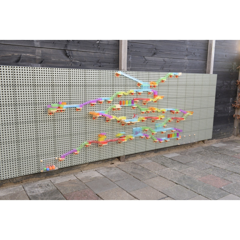 STEM lentos kaladėlių rinkinys su kamuoliukais 63 el, MASTERKIDZ