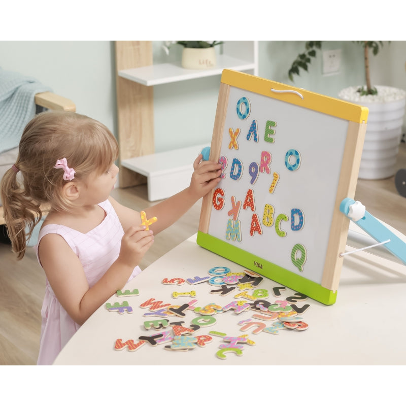 „Viga“ medinis magnetinis raidžių ir skaičių rinkinys