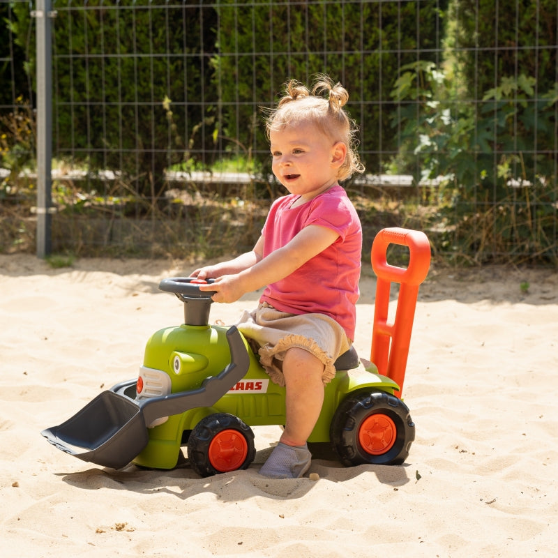 Paspiriamas traktorius su priekaba ir kaušu, žalias, FALK