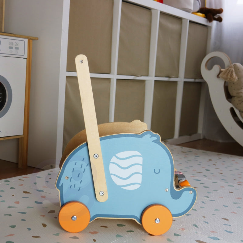 Medinis stumdukas - vežimėlis lėlėms Drambliukas Viga PolarB