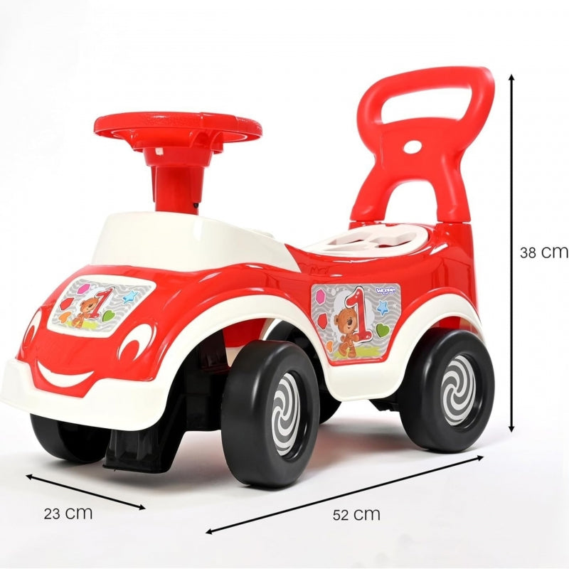 Paspiriama mašinėlė - stumdukas 4 in 1 su rūšiuokliu, raudona