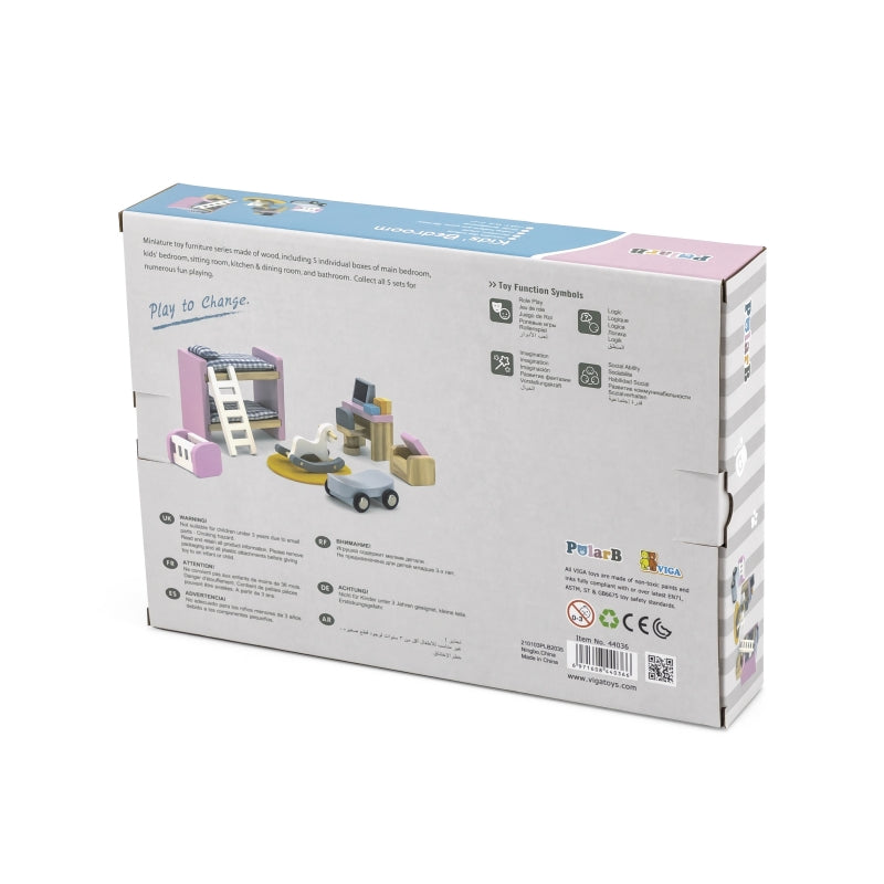 Lėlių namelio baldų komplektas vaikų kambariui, VIGA PolarB