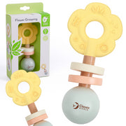 Medinis barškutis-kramtukas “Gėlė” 2in1, CLASSIC WORLD