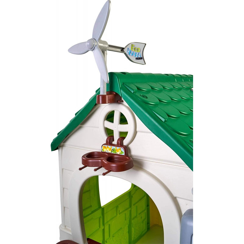 Žaidimų namelis su saulės baterija, eco rūšiavimu ir vėjo malūnėliu, Feber