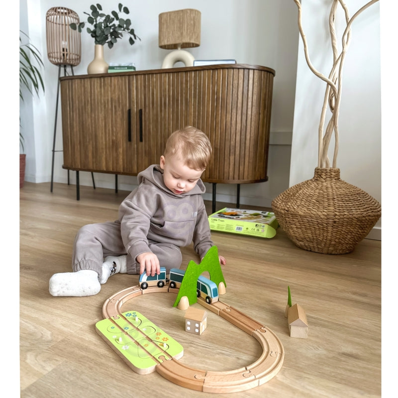 Medinis traukinio rinkinys 40 el, CLASSIC WORLD