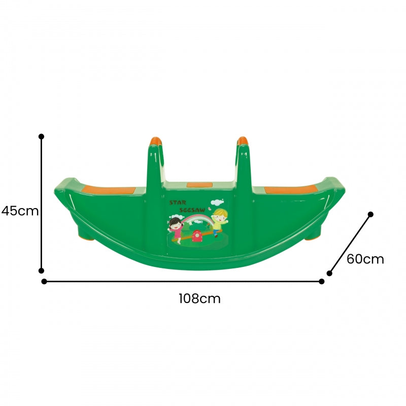 Dvivietės balansinės sūpynės vaikams „STAR Seesaw“, žalia, WOOPIE
