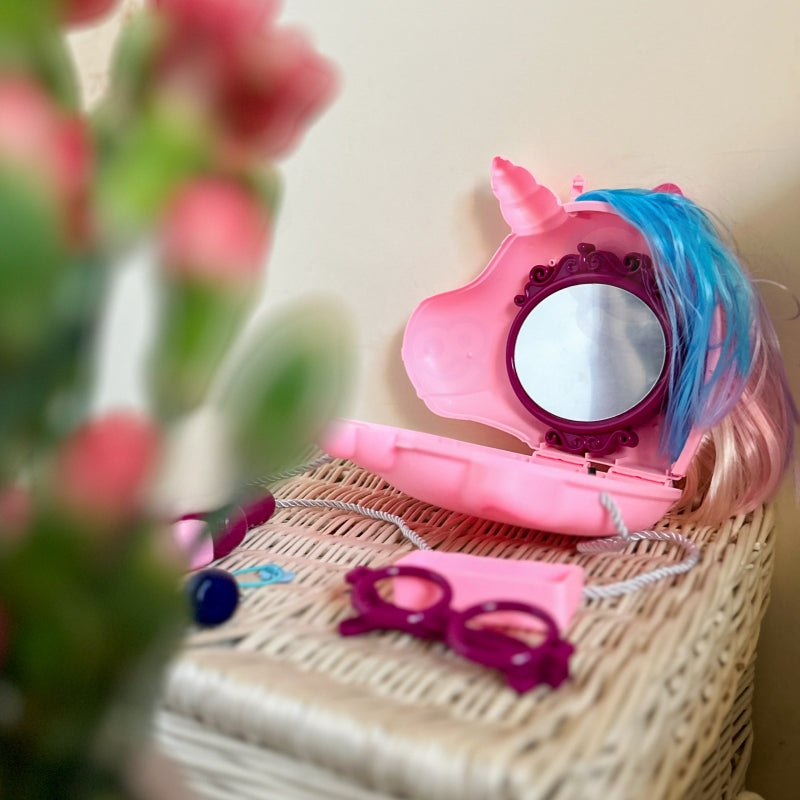 Žaislinis grožio salonas rankinėje 2ini1, WOOPIE, vienaragis