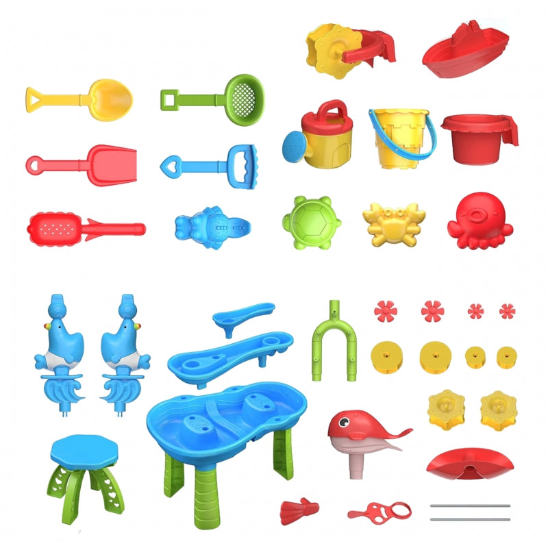 Didelis vandens ir smėlio stalas vaikams 37 el., WOOPIE